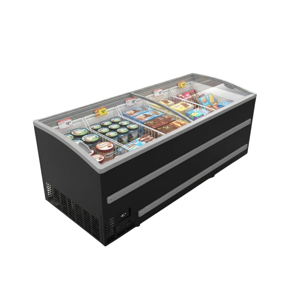 Combisteel Black Supermarket Chest Freezer Head Element Self-Defrost