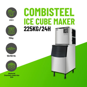 Stainless Steel Ice Cube Maker 225kg/24h