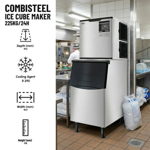 Stainless Steel Ice Cube Maker 225kg/24h