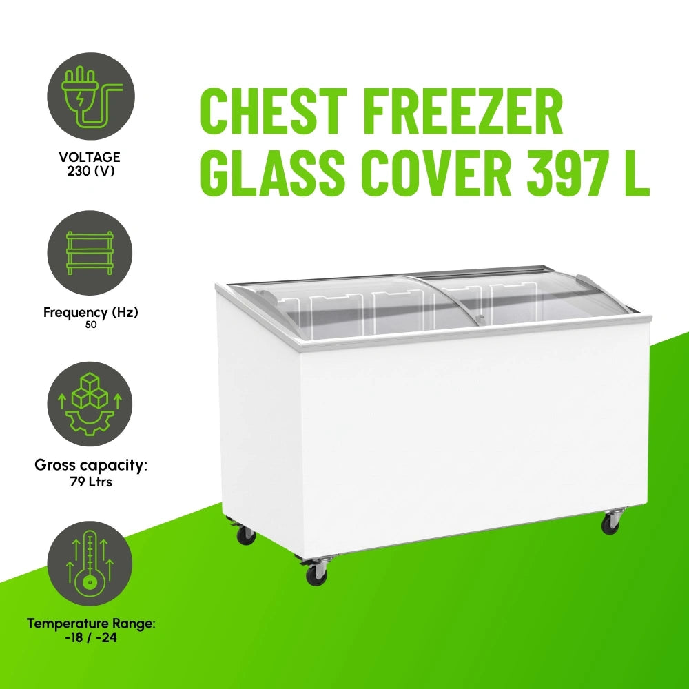 Chest Freezer Glass Cover 397L