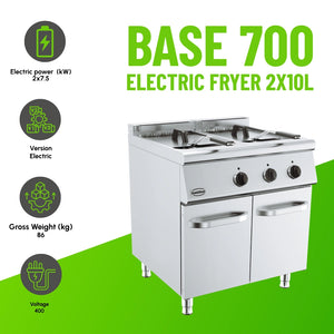 BASE 700 Electric Fryer 2x10L Twin