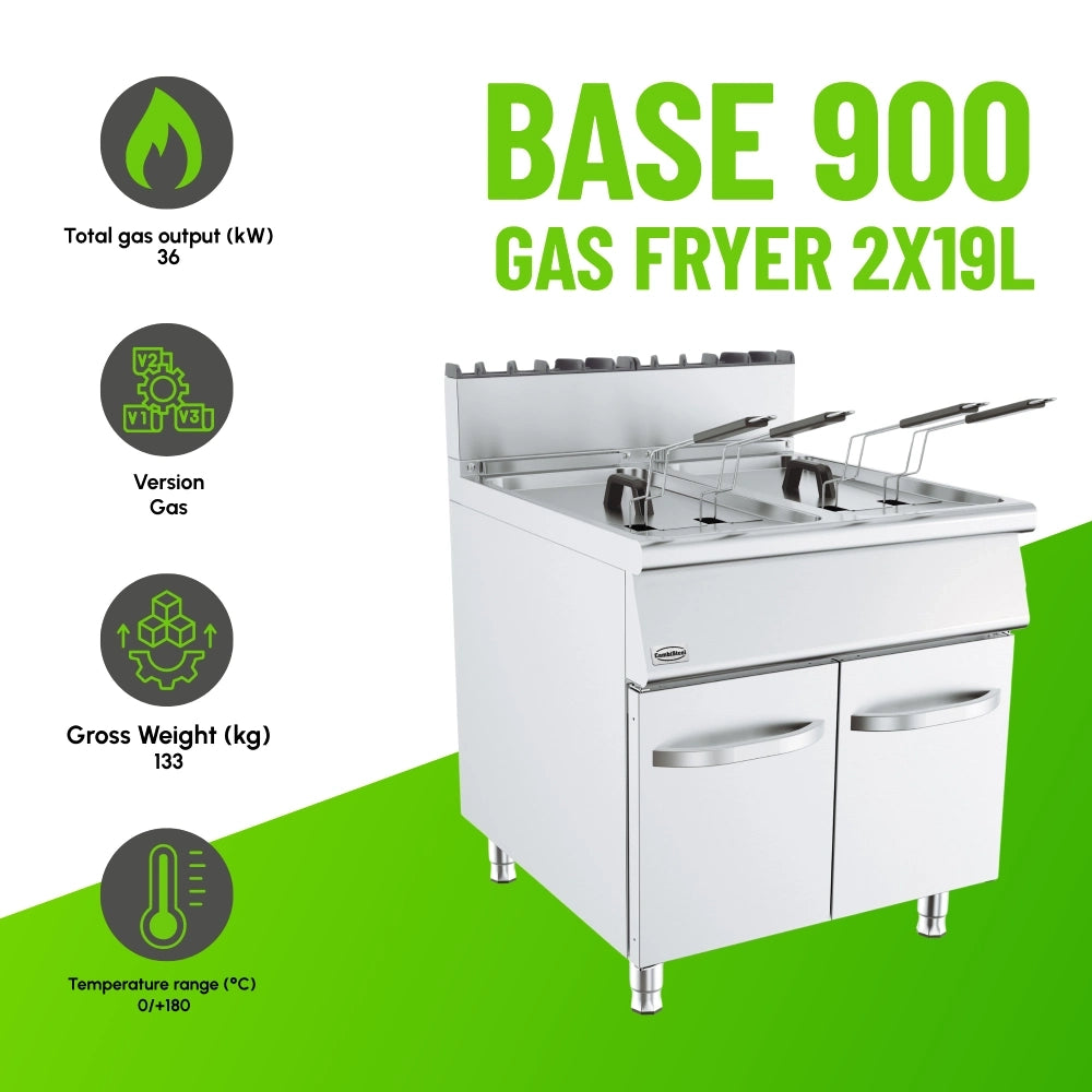BASE 900 Gas Fryer 2x19L Heavy Duty