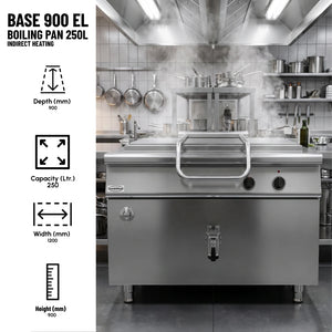Base 900 Electric Boiling Pan 250L Indirect Heat