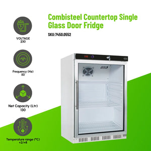 Refrigerator 1 Glass Door 130L