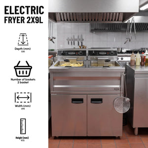 Electric Fryer 2x9L, Twin Tank