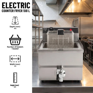 Electric Counter Fryer 1x8L