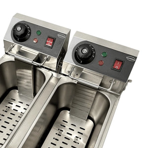 Electric Counter Fryer 2x4L Twin Tank