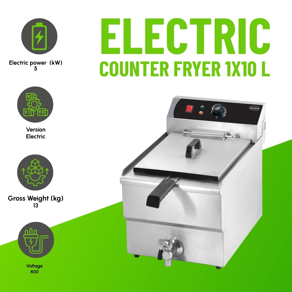 Electric Counter Fryer 1x10L Single Tank