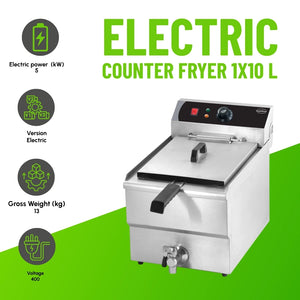 Electric Counter Fryer 1x10L Single Tank