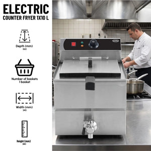 Electric Counter Fryer 1x10L Single Tank