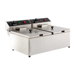 Electric Counter Fryer 2x6L Twin Tanks
