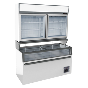 White 2-Door Wall-Mounted Display Freezer