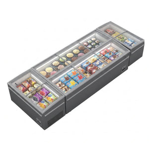 Grey Supermarket Chest Freezer 2500 Automatic Defrost