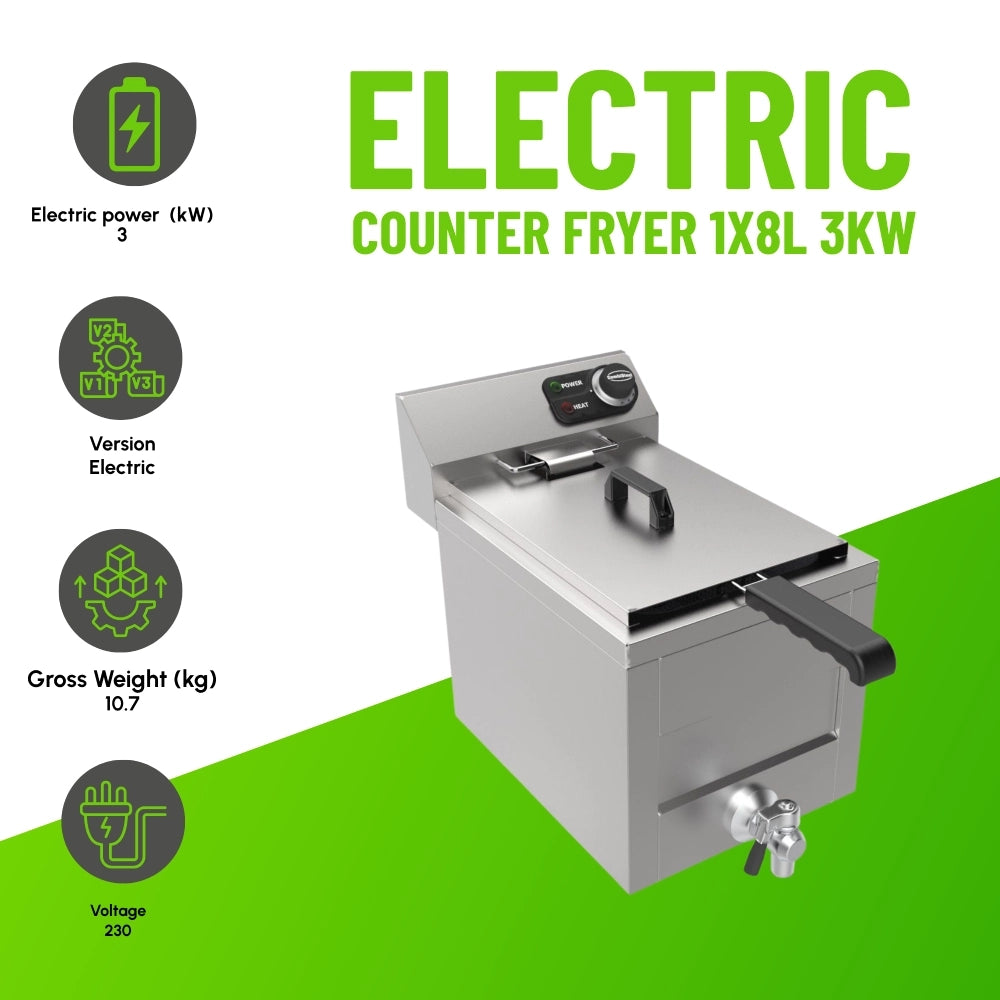 Electric Counter Fryer 1x8L 3kW