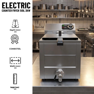 Electric Counter Fryer 1x8L 3kW