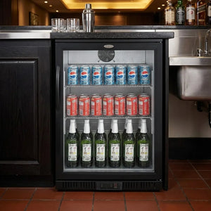 Black 1 Door Back Bar Cooler 600 x 850mm