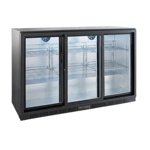 Black 3 Sliding Doors Back Bar Cooler 1350mm