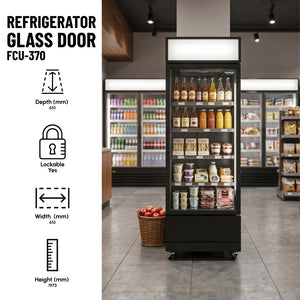 Refrigerator Glass Door FCU-370 Black