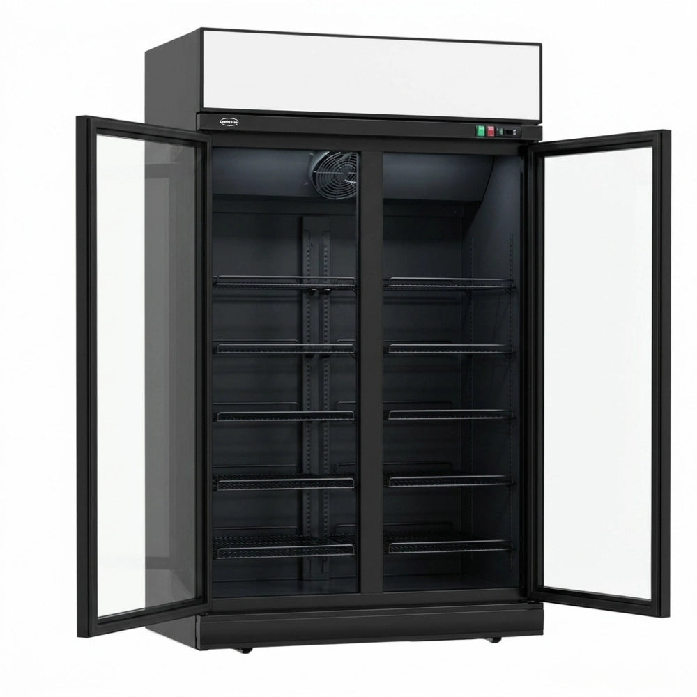 Black 2-Door Display Freezer INS-1000F Bl