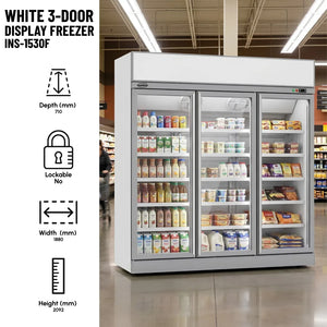 White 3-Door Display Freezer INS-1530F