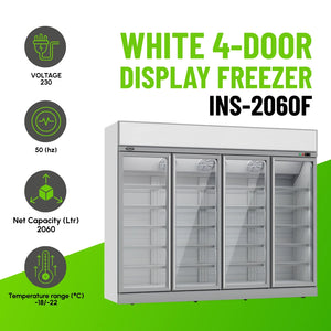 White 4-Door Display Freezer INS-2060F