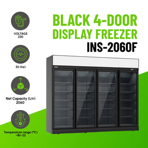 Black 4-Door Display Freezer INS-2060F