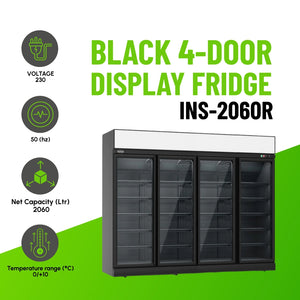 Black 4-Door Display Fridge INS-2060R