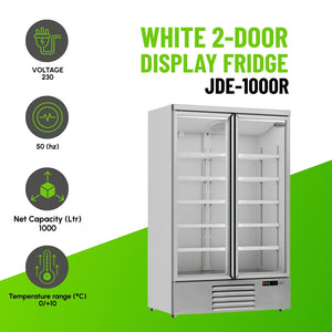 White 2-Door Display Fridge JDE-1000R
