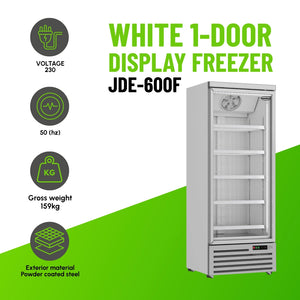 White 1-Door Display Freezer JDE-600F