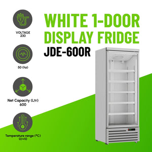 White 1-Door Display Fridge JDE-600R