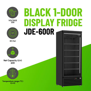 Black 1-Door Display Fridge JDE-600R