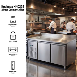KMC2DS Double Door Prep-Counter Chiller
