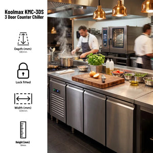 KMC3DS Triple Door Prep-Counter Chiller