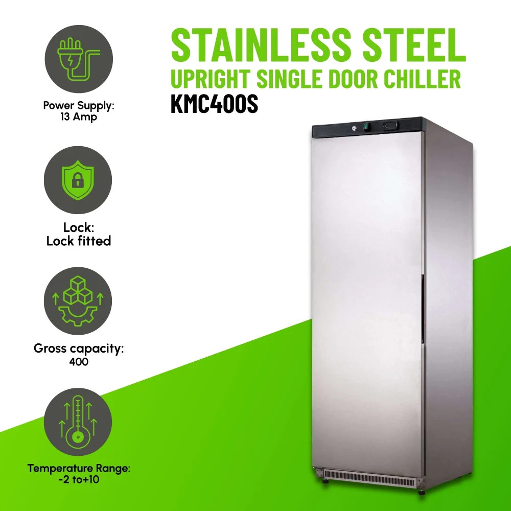 KMC400S Single Door Upright Chiller Stainless-Steel