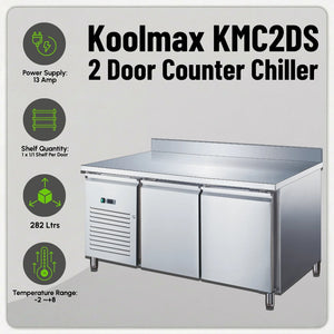 Koolmax KMC2DS Double Door Prep-Counter Chiller