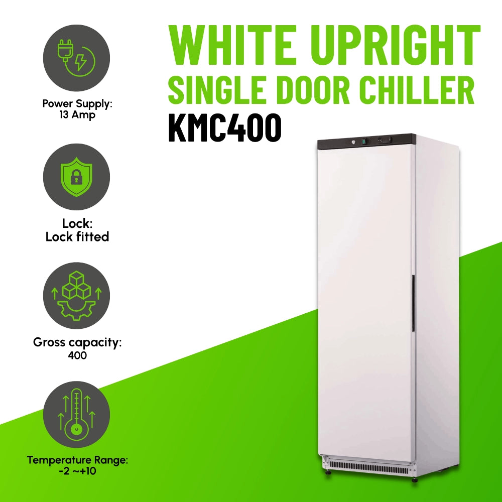 Koolmax KMC400 Single Door White Upright Chiller