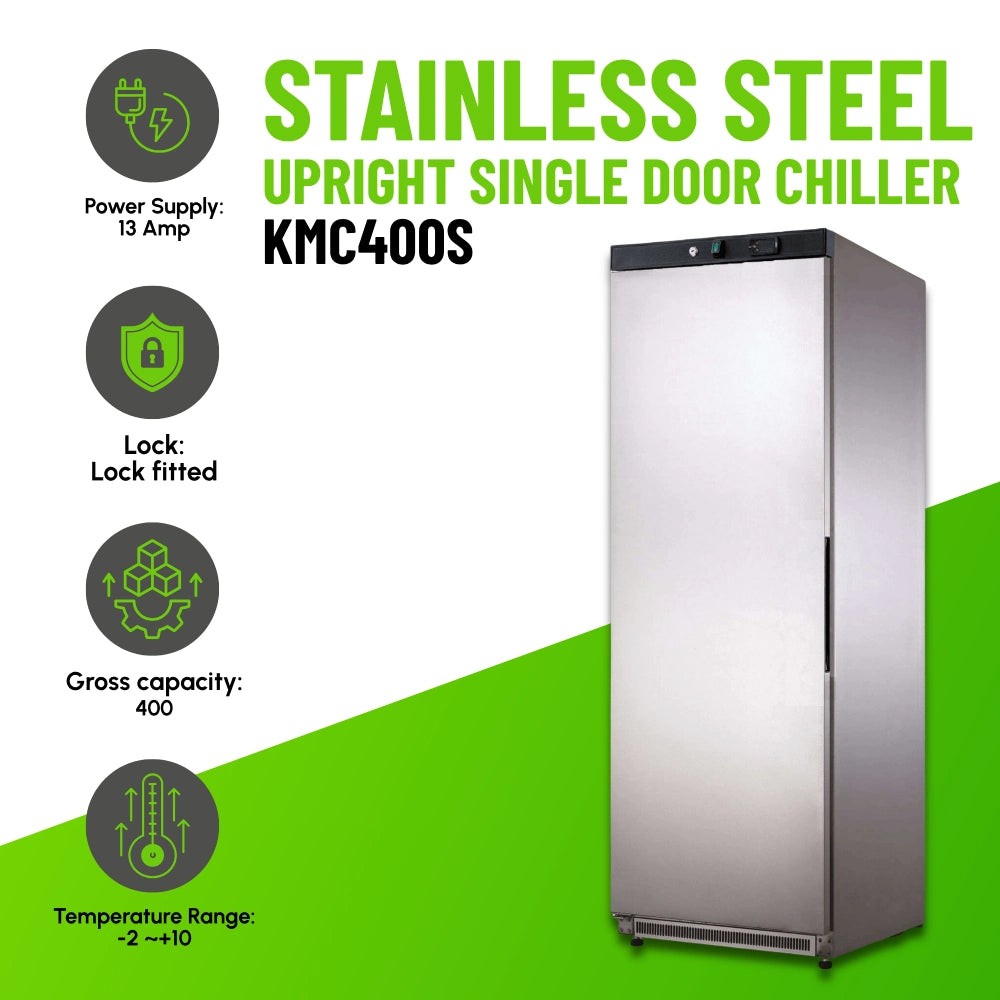 Koolmax KMC400S Single Door Upright Chiller Stainless-Steel