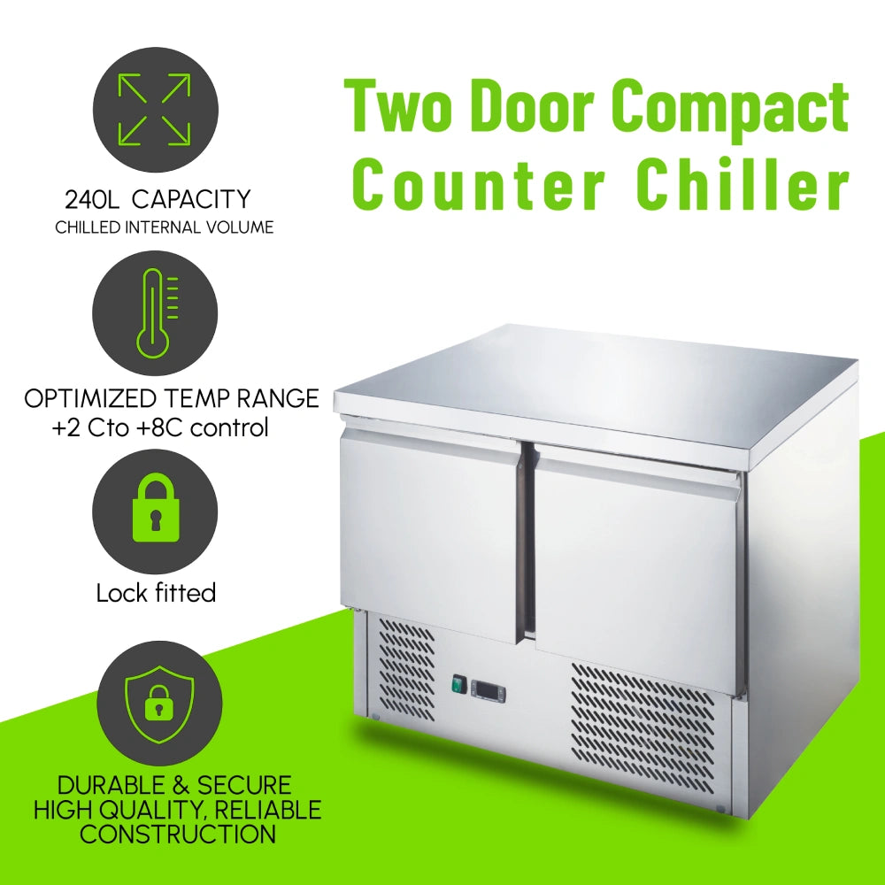 Koolmax KMC902 Two Door Compact Counter Chiller