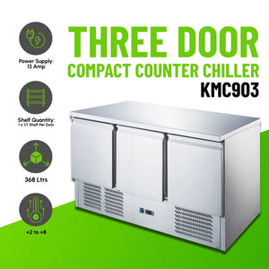 Koolmax KMC903 3 Door Compact Counter Chiller