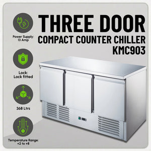 Koolmax KMC903 3 Door Compact Counter Chiller