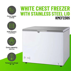 Koolmax KMCF230S Stainless-Steel Lid Chest Freezer