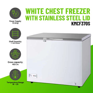 Koolmax KMCF370S Stainless-Steel Lid Chest Freezer