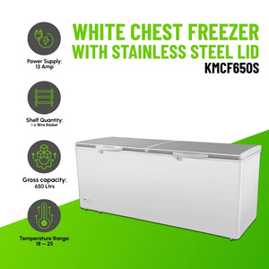 Koolmax KMCF650S Stainless-Steel Lid Chest Freezer