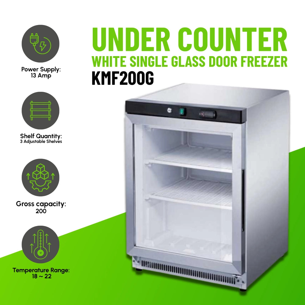 Koolmax KMF200G Undercounter Glass Display Freezer