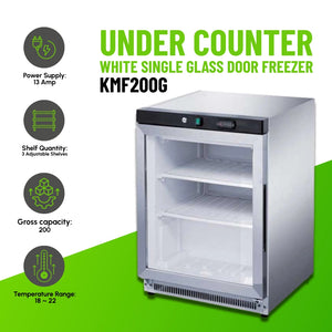 Koolmax KMF200G Undercounter Glass Display Freezer