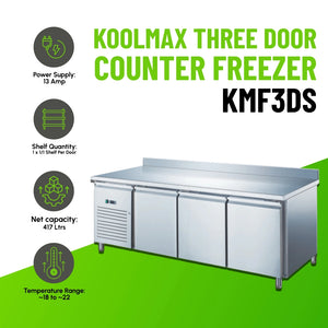 Koolmax KMF3DS Triple Door Prep-Counter Freezer