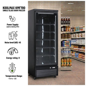 Koolmax KMF700 Single Door Black Upright Display Freezer