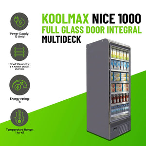 Koolmax NICE 1000 Full Glass Door Integral Multideck Chiller