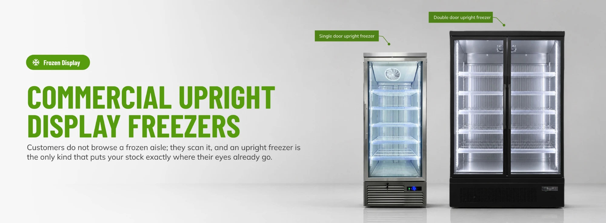 Upright display freezers