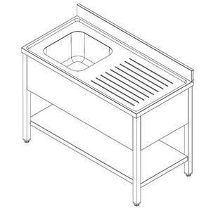 700 Sink Unit Shelf Flat Packed 1 Left 1400
